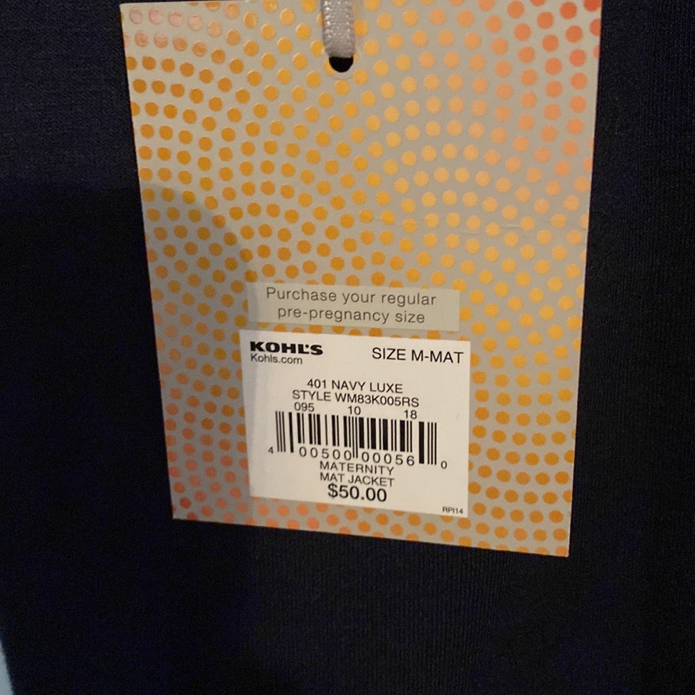 Medium Navy maternity jacket NWT - Picture 3 of 4
